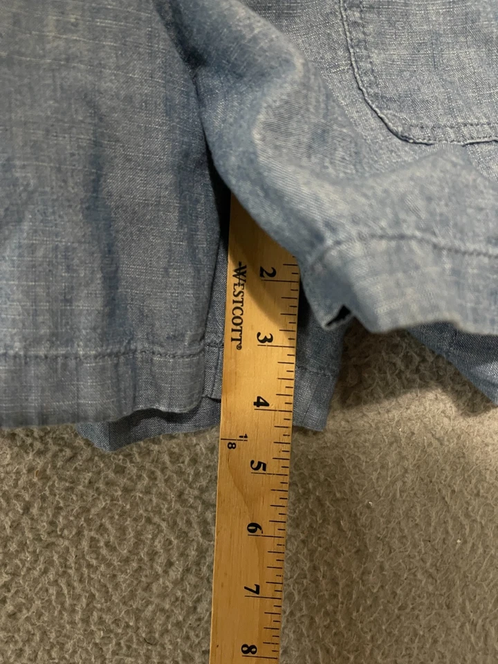 Pantalones cortos para mujer J Crew talla pequeña azul cambray algodón cordón adulto Foto 4 de 4