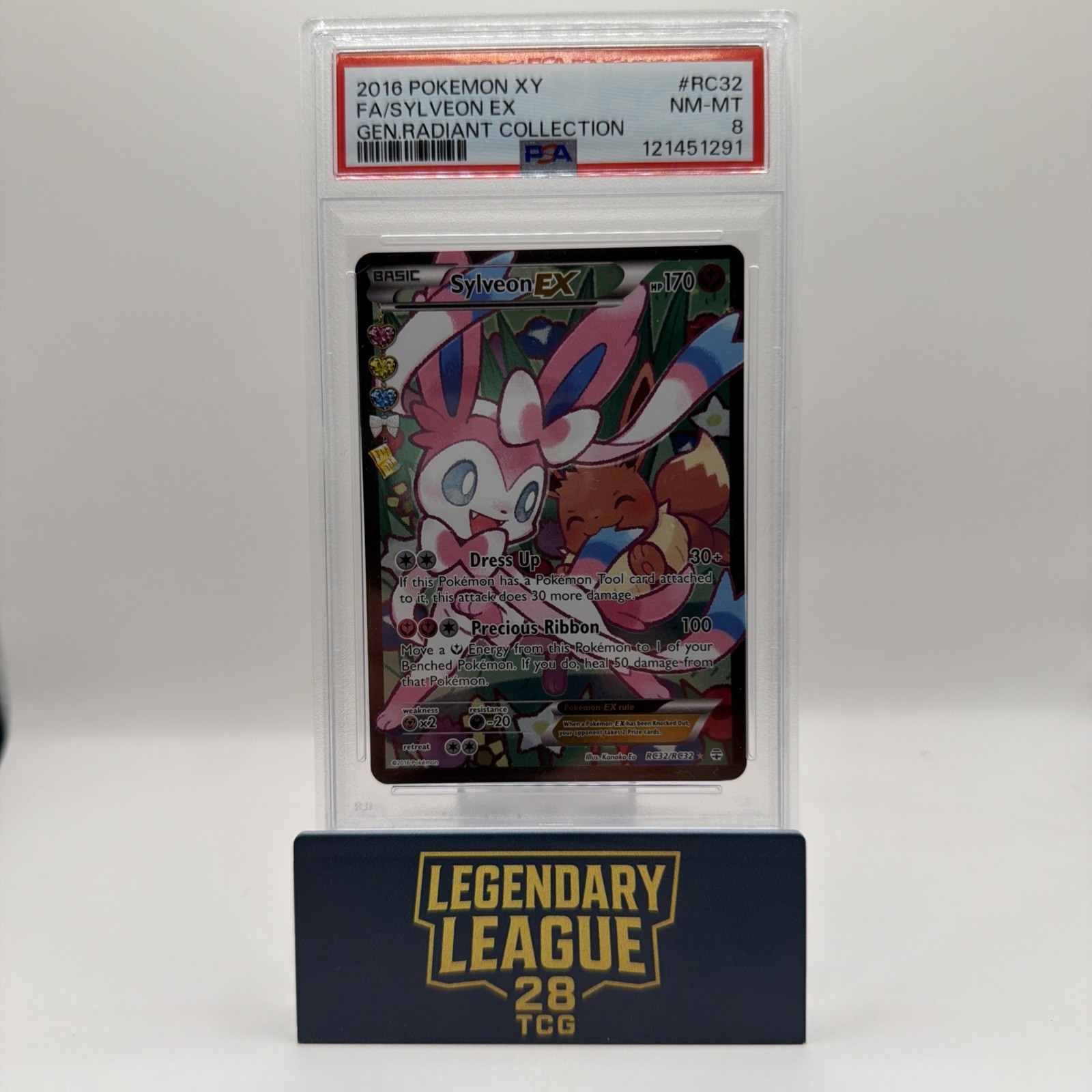 2016 POKEMON XY GENERATIONS RADIANT COLL #RC32 FULL ART/SYLVEON EX PSA 8
