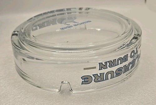 VINTAGE CAMEL "PLEASURE TO BURN" CLEAR GLASS LARGE ASHTRAY 5 3/4" MANCAVE DECOR - Picture 5 of 7