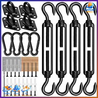 Sonnensegel-Befestigungsset Edelstahl Hardware-Kit Schwarz 3-Eck 4-Eck