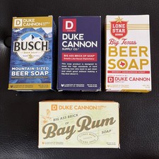 4 Duke Cannon Bar Soap Busch Beer Bay Rum Naval Texas 10 Ounce