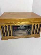 Vintage Oak Detrola KM837 Record Player CD Cassette AM/FM Radio - Tested
