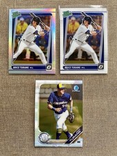 Brice Turang 2021 Optic Rated Rookie Base & Silver 2019 Bowman Chrome Lot Of 3
