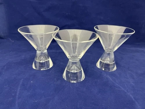 3 Steuben Mid Century Martini Glasses Teardrop Stems