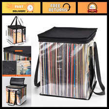Vinyl Record Storage Bag for 12" LP Albums - Portable Case with Handle, Organize