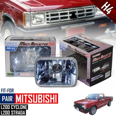 Head Light Lamp H4 Crystal RAYBRIG For Mitsubishi L200 Cyclone Strada 1986-1996