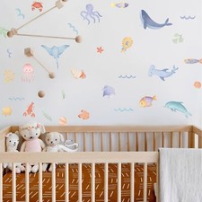 Ocean Animals Wall Decal - Sea World Animals Decals,Nursery Undersea Wallstic...