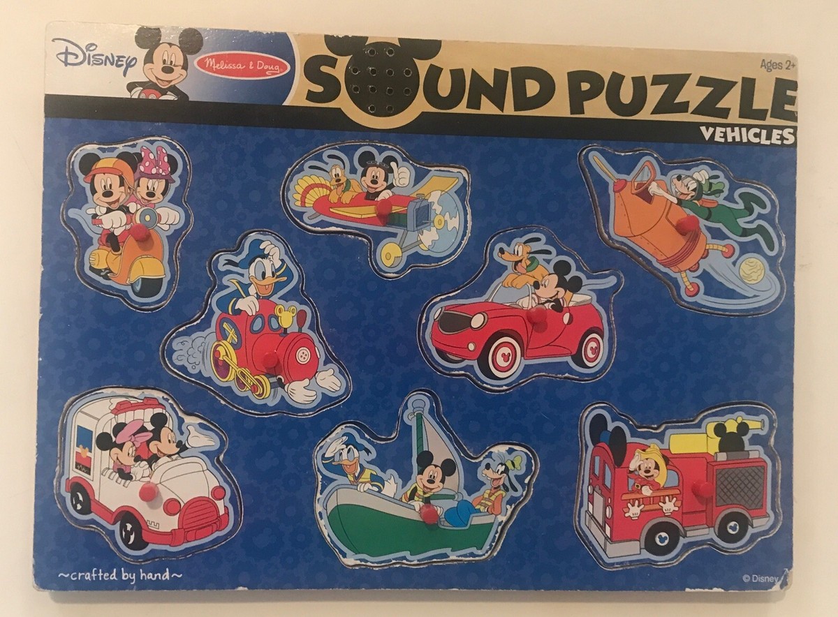 Melissa & Doug Disney Baby Mickey Mouse Vehicles Sound Puzzle Ages