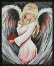 Angel with Heart Counted Cross Stitch Chart No.49-109