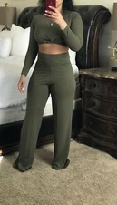 Two Piece Crop bell bottom set