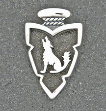 Indianerschmuck Navajo Anhänger Pfeilspitze Wolf, Sterling Silber