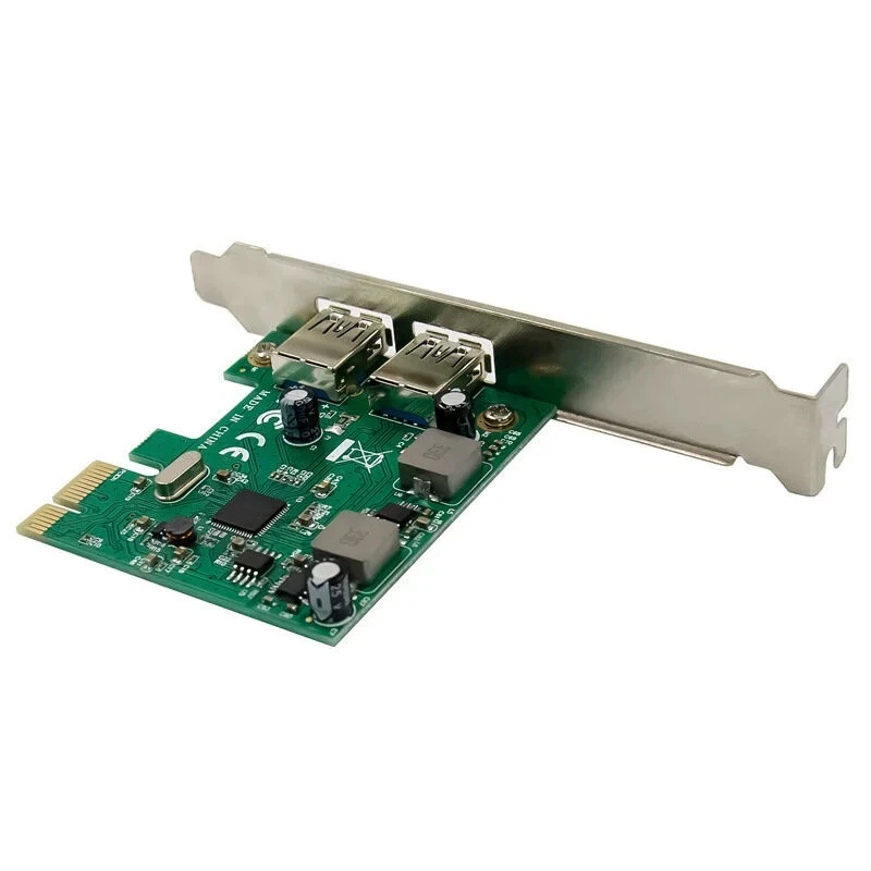 Scheda controller adattatore PCIe 2 porte USB 3.0 PCI-Express basso profilo - Immagine 3 di 4