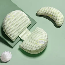 Pregnancy Maternity Pillows for Side Sleeping Adjustable Wedge Green Soft  Cover