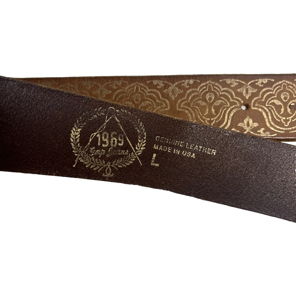 Cinturón grande vintage de cuero grande Gap 1969 floral Foto 3 de 3