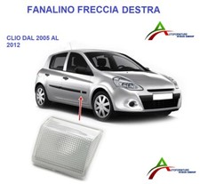 FANALE FANALINO FRECCIA LATERALE DX BIANCO PER RENAULT CLIO 05>12 2005>2012