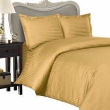 1000 Thread Count 100 Egyptian Cotton Bed Sheet Set 1000 TC QUEEN Gold Stripe