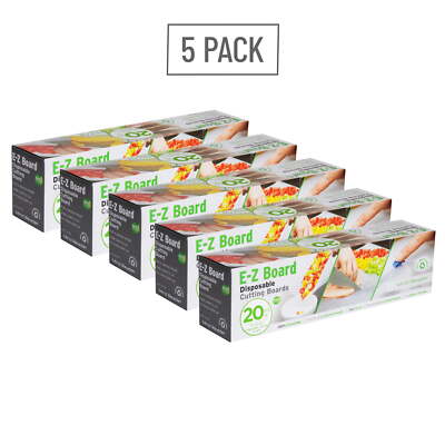 Mind Reader E-Z Board Disposable Plastic Cutting Board 5Pack Easy Clean-Up Clear