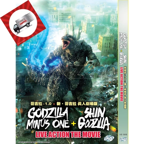 NEW DVD Godzilla Minus One + Shin Live Action Movies English Subtitle All Region