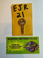 TRIUMPH NORTON UNION MOTORCYCLE KEY GENUINE ENGLAND ORIGINAL OEM PRE CUT # EJR21
