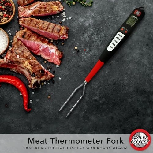 Digital Meat Thermometer Fork for Grilling and Barbecue Fast Instant Read