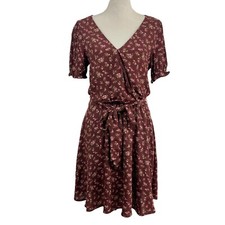 GB Floral Print V-neckline Dress Women’s Size L NWT