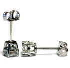 GIA certified 10k white gold .62ct I1 H-I round diamond 4 prong stud earrings — photo 2