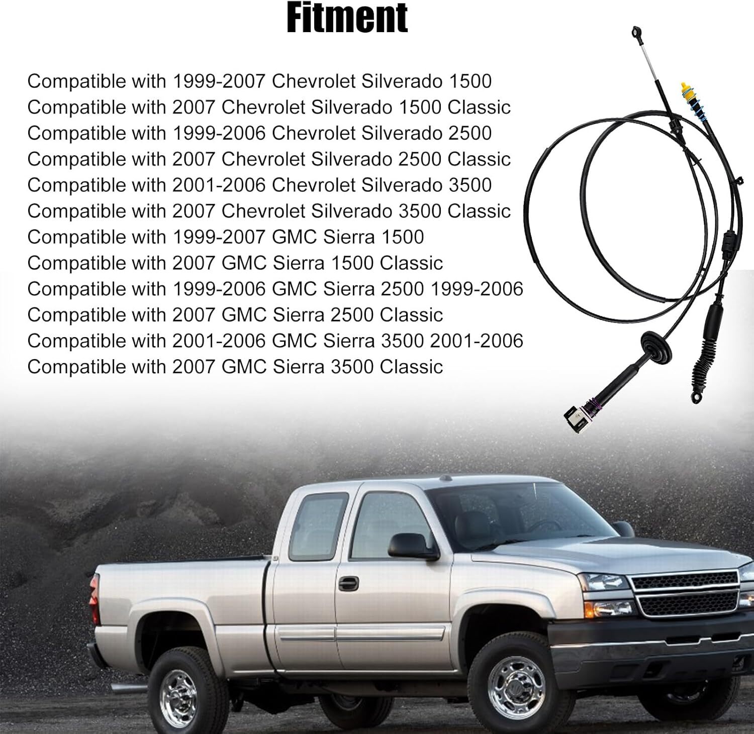 Gear Shift Cable For 1999-2007 Chevy Silverado/GMC Sierra 1500 2500 3500 Classic