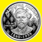 1 MUCHA  coin set 1 OZ 999 SILVER
