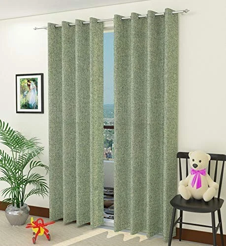 Paquete De 2 Piezas Yute Cortinas para Puerta 2.1m Largo con Ojal Anillo Verde
Opens in a new window