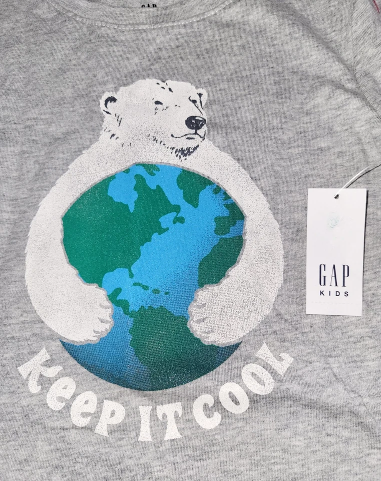 Camiseta de invierno GAP Kids Polar Bear Keep It Cool Earth talla XS 4T 5T NUEVA CON ETIQUETAS Foto 2 de 4