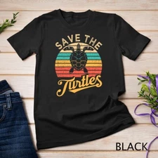 Save The Turtles Animal Rights Sea Turtle Retro Style Gift Unisex T-shirt