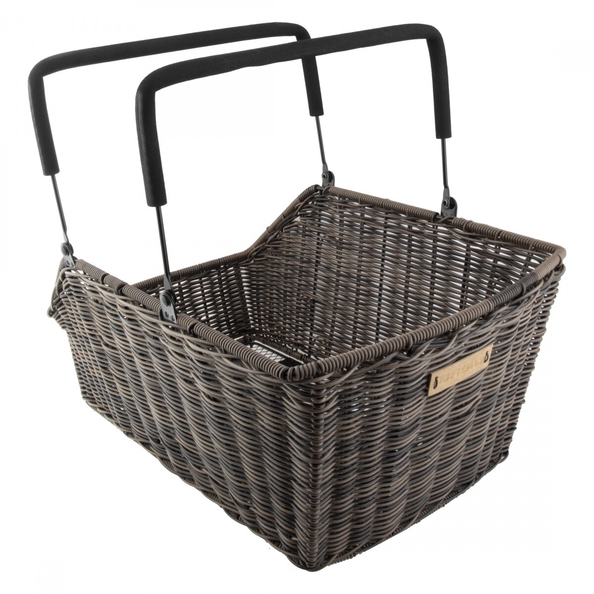 BASIL Cento MIK Rattan Look Rear Rack Top Basket Brown w/ Carry Handle ...