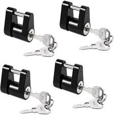 4x 1/4" Trailer Hitch Coupler Lock for Tow Boat RV Truck Keyed Alike Heavy Duty