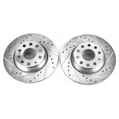 Disc Brake Rotor Set-Rear Drilled, Slotted and Zinc Plated Brake Rotor Pair
