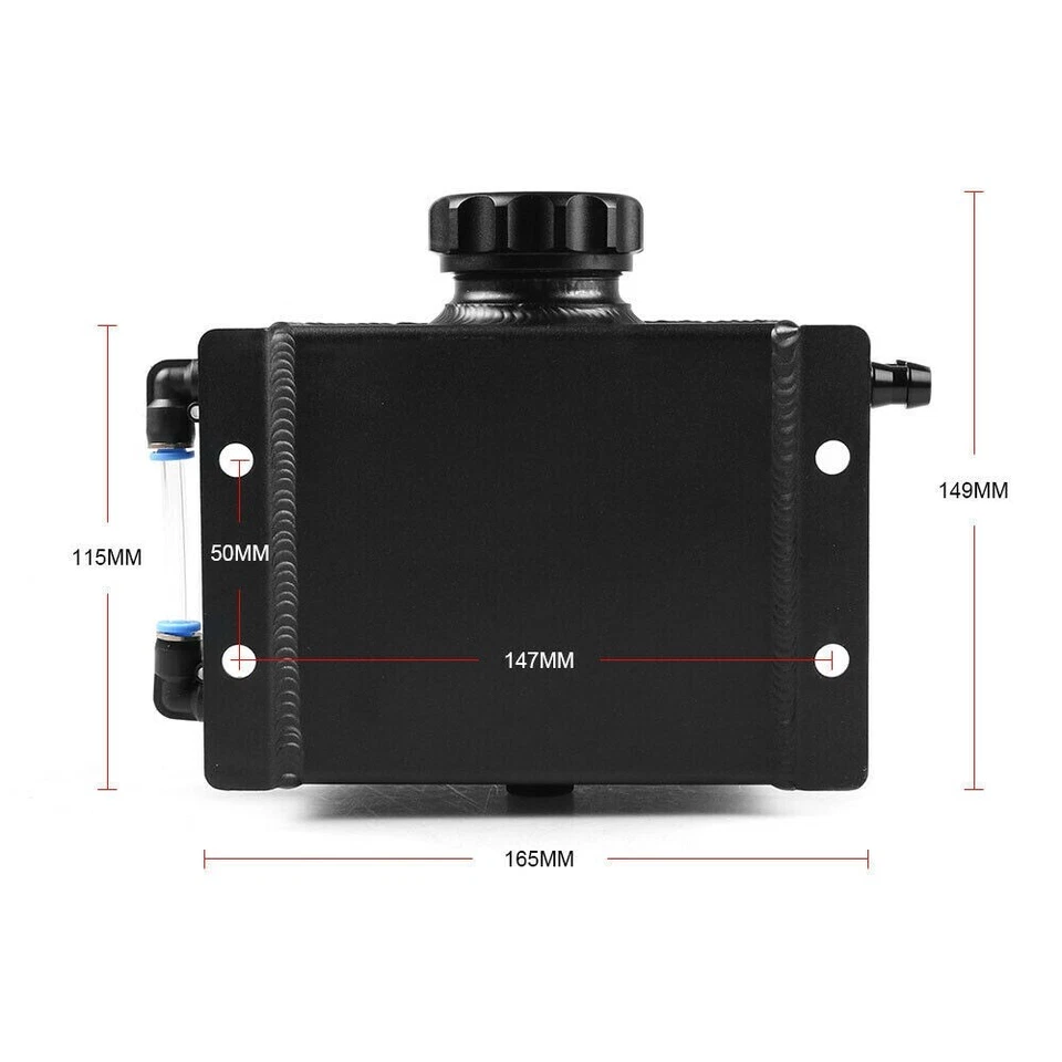 Aluminum Universal 1L Motorkühlung Ausgleichsbehälter Kühlmittelbehälter - Bild 3 von 4