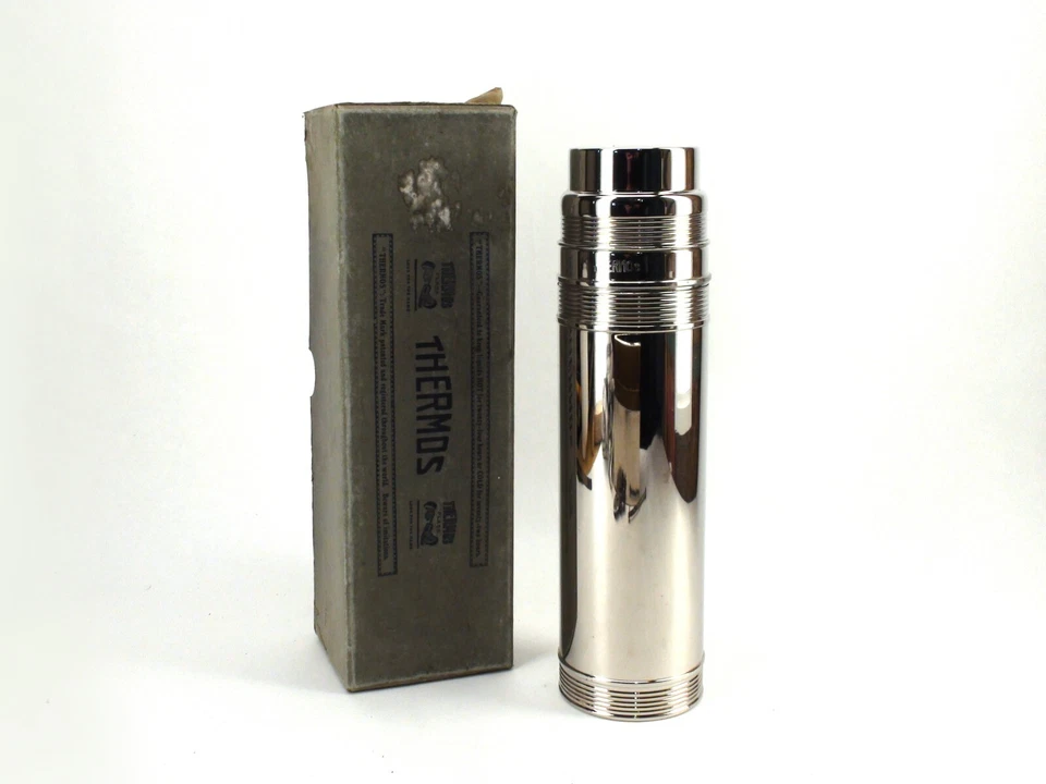 Termo Antiguo Vintage Modelo Nº602 Plateado, 15 de Marzo 1910 Con Caja - Punta Rota Foto 2 de 4