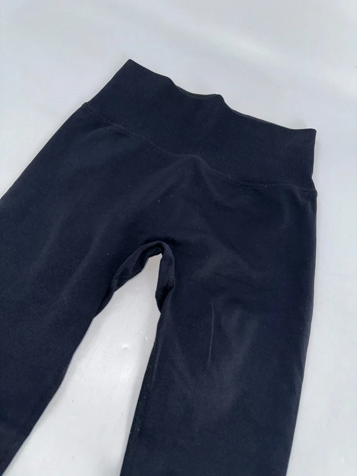 Pantalones legging sin marca para mujer XS negros de nailon liso spandex YGI J4-78 Foto 3 de 4