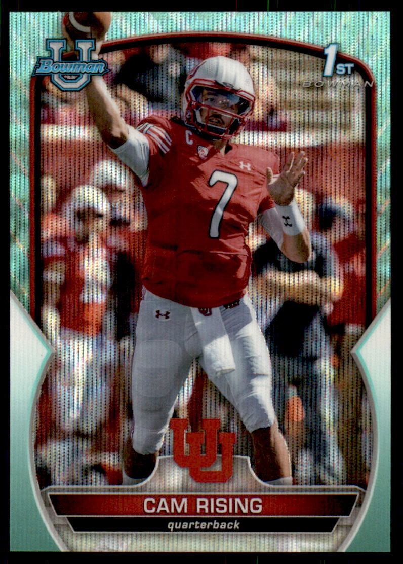 2022 Bowman University Chrome #76 Cam Rising #/299 Aqua Wave Refractor