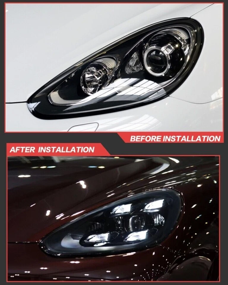 For Porsche Cayenne 2011-2017 Animation Front Lamps Pair LED Headlight Assembly - Image 4 of 4