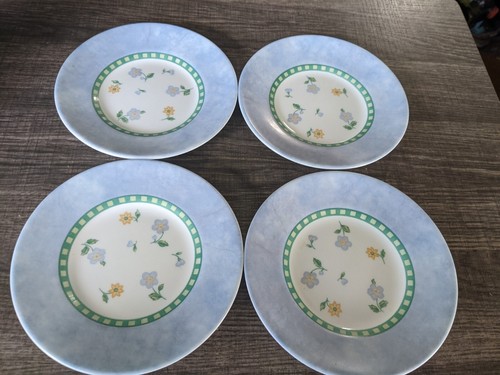 CORELLE BLUEFIELD RARE 6 & 1/4 INCH DESSERT PLATES x 4 PREOWNED? FREE USA SHIP