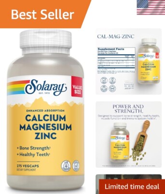 Bone Health Supplement - 275 Vegan Capsules, 1000mg Calcium & 500mg Magnesium