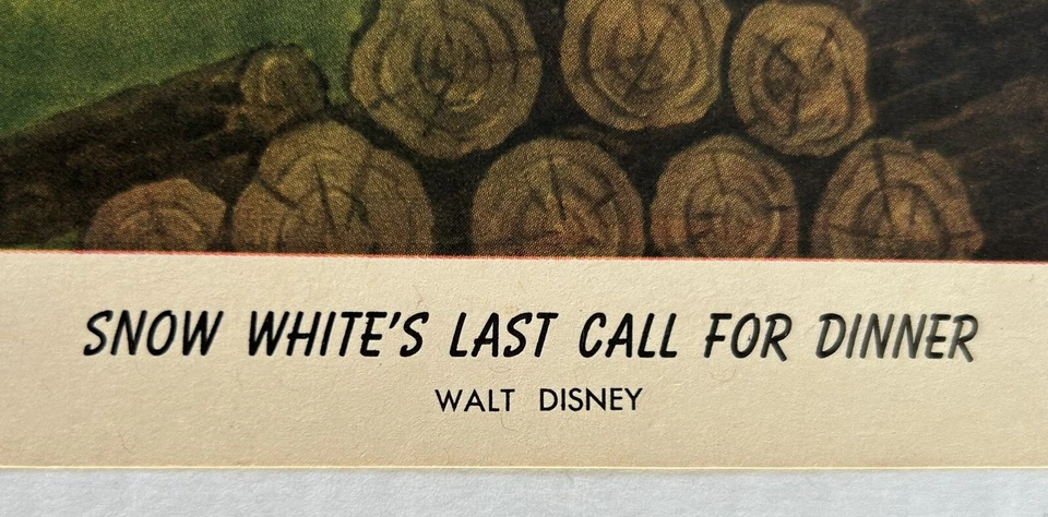 Juego de 2 impresiones litográficas vintage de Blancanieves de Disney años 40 10”x12” Foto 4 de 4