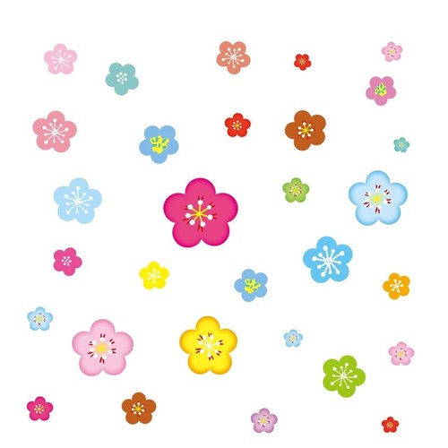 Colorful Flower Double-sided Static Cling Sticker Glass Collision Warning Decals - Picture 5 of 8