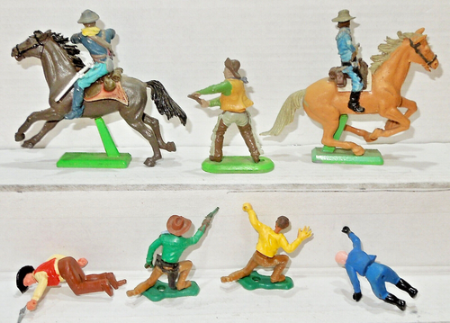 3 BRITAINS DEETAIL & 4 TIMPO TOYS FIGURES - COWBOYS, INDIANS & US CAVALRY - 54mm - Picture 2 of 9