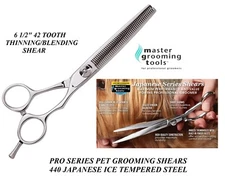 MASTER GROOMING TOOLS 6 1/2" 42 Tooth THINNING Japanese STAINLESS STEEL Shear