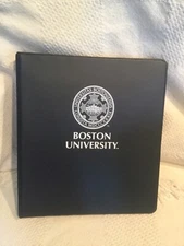 Vintage Boston University Binder black 3 ring four point products USA