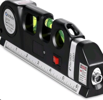 Qooltek Multipurpose Cross Line Laser 8 FT.  Measure Tape Ruler Adjusted