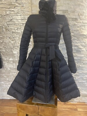 Odri Mio Down Quilted Waisted Super Flared Coat Puffer Zipped SzXS/S Italy