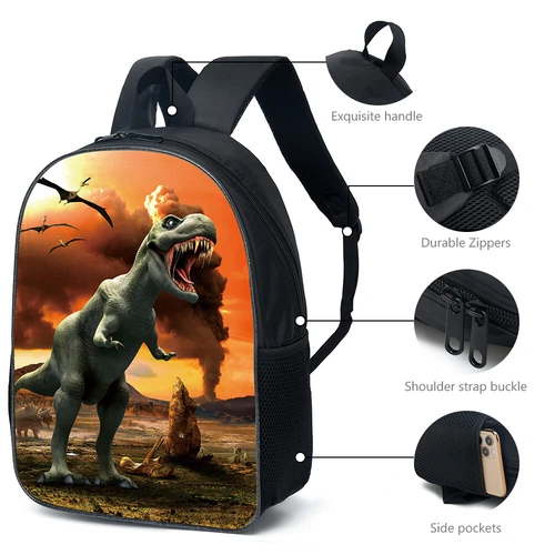 Kids Schoolbag 3D Cartoon Dinosaur Boys Backpack Dinosaur Backpack Schoolbag US - Bild 13 von 45