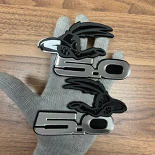 Coyote  Badges Emblem MIRROR SILVER EDITION for 5.0 Fender  Angry Agressive